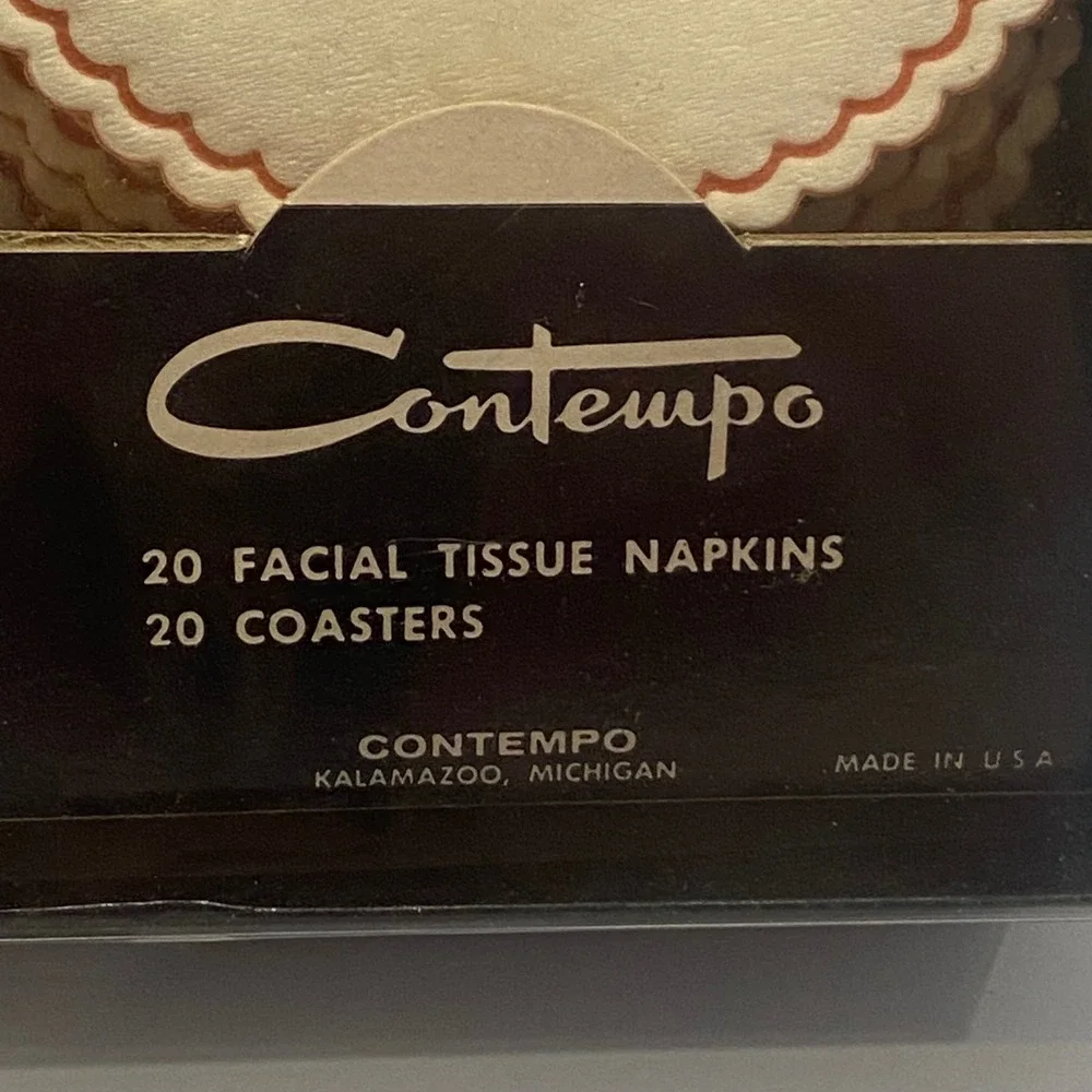 Contempo Roadrunner Napkin Coaster Set Cream New‎ Vintage MCM